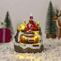 Svijetlo Božićno snježno mjesto Selo Svjetlosni ukras b