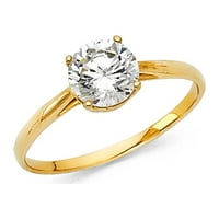 Jewels 14k žuti zlatni okrugli kubični cirkonijski CZ zaručnički prsten veličine 12