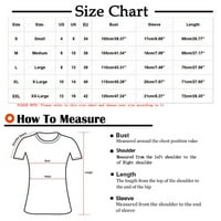 Košulje za žene Fit Bluzes kratki rukav V-izrez Vrhovi radnog grafičkog ispisa Pocket Džep