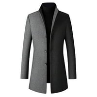 Božićne ponude Aoochasliy muški kaputi Outerwear Jednosmjerna boja Trendy odijelo Business casual odijelo Vune kaput