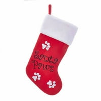 crvene i bijele Santa šape božićne čarape 18