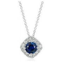 Elegantna privjesak u boji i dijamantski krug, plavi safir - jedna veličina