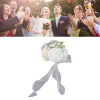 Vjenčani buket, prekrasan umjetnički vjenčani buket mekog tonova za zabavu mladenci stil 26x 10.23x7.87in,