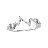 Sterling Silver Diamond Heartbeat prsten CTTW