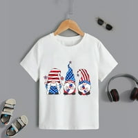 Nezavisnosti Dnevne majice Toddler Boys Girls Short rukav Pismo Ispisuje 4. srpnja Košulja Bijela 130