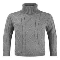 Muški zimski džemper za toplu kotrljanje Knittrd Pulover casual dugih rukava s dugim rukavima