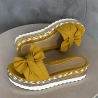 Katalemski stupče ženske sandale luk na prstima tkanje ljetnih prozračnih sandala ravnih klizanja na