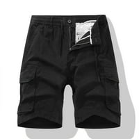 COFEEEMO muške teretne hlače modne čvrste boje patentni zatvarač Gumb Elastična struka kratke hlače