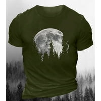 Jhpkjvintage muške majice Moon Forest uzorak Štampanje labavih velikih majica Klasična muška odjeća