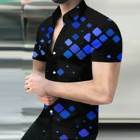 Muške modne majice Trendy 3D geometrijski uzorak gradijent boja Ispis ljeto kratkih rukava casual gumb