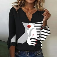 Aloohaidyvio Ljetni vrhovi za žene plus veličine Žene Ležerne prilike Tromjesečni rukavac V majica majica majica majica