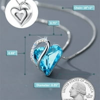 Infinity Love Heart Privjesak ogrlica sa kristalima rođenih kamena za mjesečne poklone nakita za žene