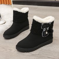 DMQupv dame boot toe plus toplo okrugla baršunalne udobne ženske cipele debele pamučne čizme za snijeg
