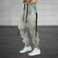 Leey-World Hlače za muškarce Muške digitalne tiskane čvrste boje uzorak mladosti casual pantalone široke