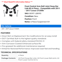 Prednja kontrolna ruka kugla za kugličnu zajednicu Sway Bar Link Kit - kompatibilan sa - CT200H