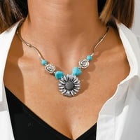 Heiheiup žene personaliziraju tirkizni boho ogrlica spomen-privjesak nakit poklon mens lanci