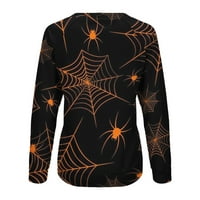 Simplmasygeni ženski vrhovi dugih rukava ispisani pauk bluza s crnim bojama Bluza Casual Tops Samhain