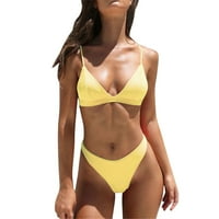 Kupaći kostimi Žene Čvrsti bikini Push set kupaći kostim podstavljen dva kupaća kostima Tankinis set