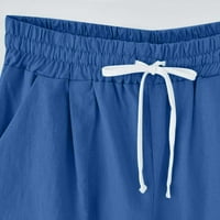 Manxivoo Ženske hlače Žene Ljetne pamučne hlače Plus veličina Visoka struka kratke hlače Pokovanje plaže