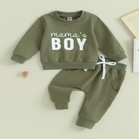 Jesenski toddler dječački dječaci, komplet za odjeću Pismo Ispis dukserice dugih rukava dukseri na vrhovima