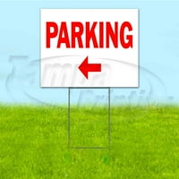 Parking Lijeva dvorišni znak, uključuje udio metalnog stepenika