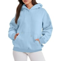 Kawaii Hoodie Zip up s džepovima običan čvrsta boja ženske pulover pad plus veličine džemper nacrtač