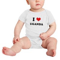 Heart Uganda Love Uganda Funny Baby Rompers Newborn Outfits