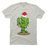 Božićna svjetla Kaktus ljubavnik TEE MENS CRNI GRAFIC TEE - Dizajn od strane ljudi 3xl