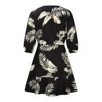 Ženski seksi duboki V izrez Vreta ruffle butterfly rukave cvjetne print mini haljine