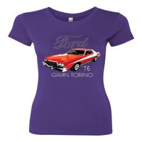 Wild Bobby, Ford 'Gran Torino Vintage Automobili i kamioni Žene Slim Fit Junior Tee, Purple Rush, 2xL