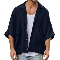 Muška modna proljetna ljetna casual Velike veličine kratkim odborom od punih košulja Top bluza s džepovima