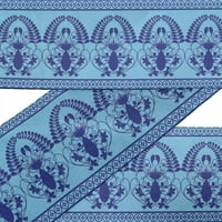 IndijankaVitart Purple lišće i cvjetne umjetničke vrpce Tkanine tkanine za obrt tiskane dvostruke obloge