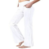 HAITE HONGE HLACKE Čvrste boje harem hlače Visoka struka Dno fitness activewear trčanje široke noge