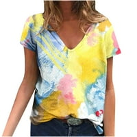 Smihono dame Ljetne modne majice bluza za žene vrhovi veliki size s rukavima V izrez Patchwork cvjetni