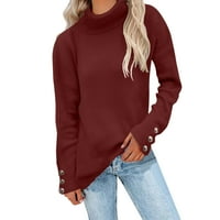 Duks miayilima za žene Ženske labave džemper sa dugim rukavima, Ležerne prilike pulover u vratu