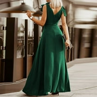 Ženske haljine Moda Engleska labava ruka bez rukava s malim slovom Slim Fit Split dress dress Green