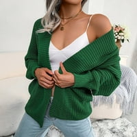Outfmvch džemperi za žene casual kabel pletena otvorena prednja labava džemper Cardigan kaput Outerwear