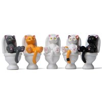 Zhaomeidaxi Slatki toalet Sjedeće minijaturne mačke Lik životinjski likovi za mačke igračke Mini figura