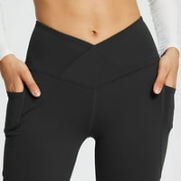 Ženski bootcut yoga hlače crossover visokog struka od puter mekaste rastezanje atletske plamenu na dnevniku