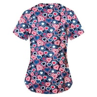 Plus veličine za žene ženski V-izrez kratki rukav cvjetni dame bluze casual majice za žene multibolor