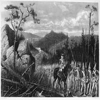 General Braddock's March. Orglish General Edward Braddock marta u Fort Duquesne tokom francuskog i indijskog