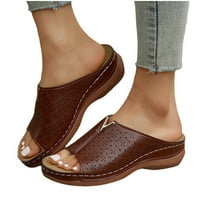 AMLBB Ljetne sandale za žene klinaste masažne stezanje papuča za papuče za odmor mules nagibne pete