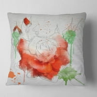 Art DesimanArt 'Cvjetni jastuk za bacanje ilustracije crvene ruže u crvenoj ruži. In. Medium