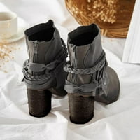 Ženske široke telefne čizme sa bočnim patentnim zatvaračem zimske čizme blok peta na chelsea čizme padne