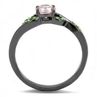 Luxe nakit dizajnira ženski svijetli crni prsten od nehrđajućeg čelika od nehrđajućeg čelika s ružičastom