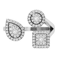 Araiya 10k bijeli zlatni dijamantni prsten za žene, veličine 10
