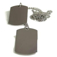 Srebrna boja od nehrđajućeg čelika Oznaka ogrlica za pseći ogrlice vojni stil sa lancem sa loptom
