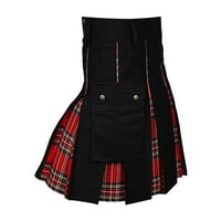 Muški modni škotski stil Pleanirani kontrastni džep nalik suknji za prste nose muške vježbe hlače s