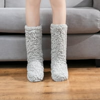 Do 65% popusta na privremene čarape za žene Čvrsto boje dugi čarape papuče debele plišane u zatvorene