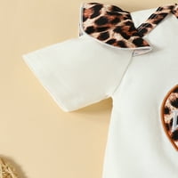 Aturuste 0- Meseci za bebe Djevojke Ljeto odijelo Leopard Print Rezanje kratkih rukava za rezanje i